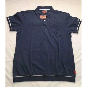Vtg Y2k 2002 Navy Blue Mens Polo Hilfiger Pocket Crest Red Label Large Prep